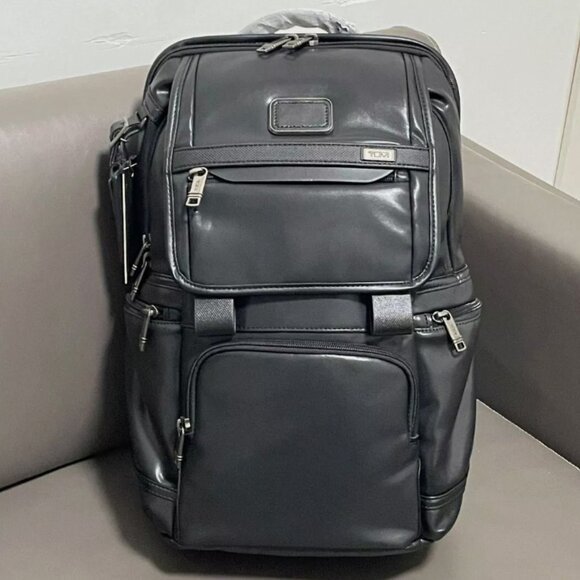 Tumi Alpha Business Backpack Black Leather